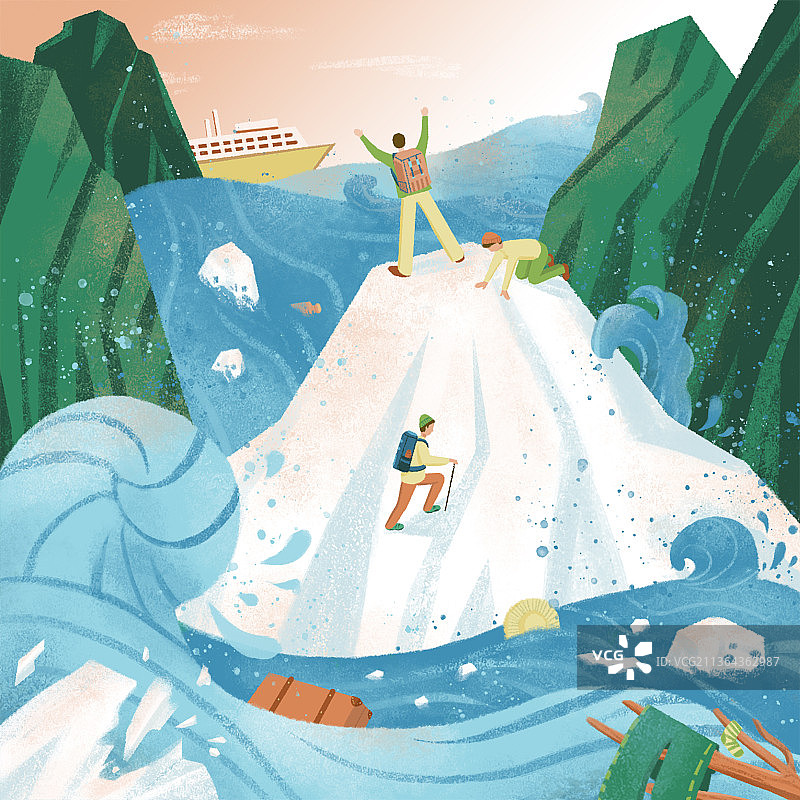 登山求救图片素材