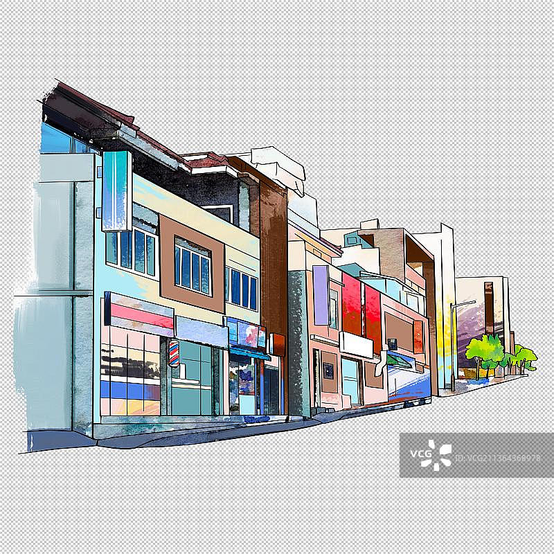 普通街景 沿街店面图片素材