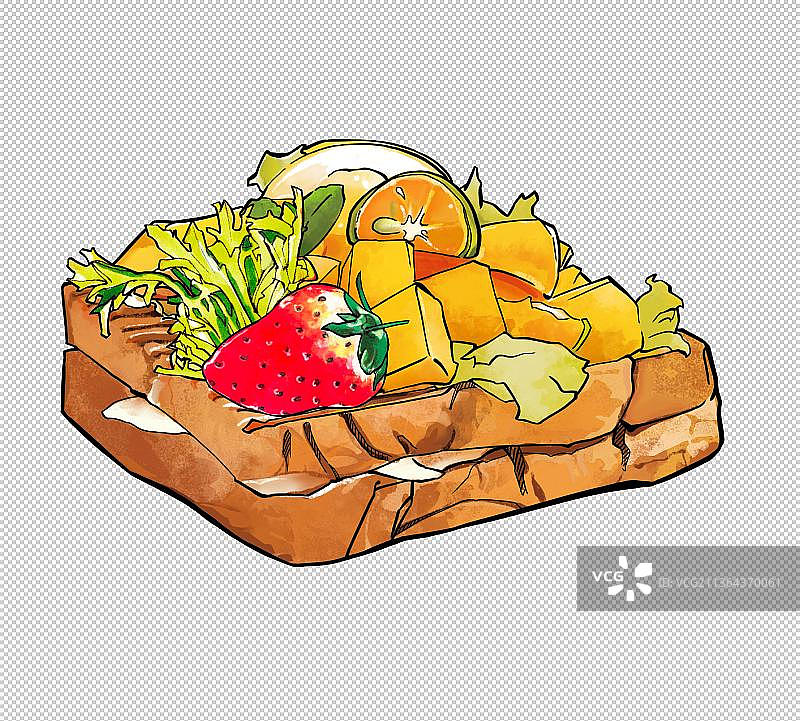 水果西多士 吐司面包片三明治 美食食物餐饮菜单饮食图片素材