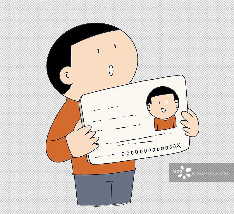 元素：手拿证件的人物图片素材
