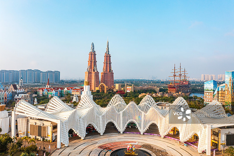 海口市秀英区长影环球100奇幻乐园景区大门入口图片素材