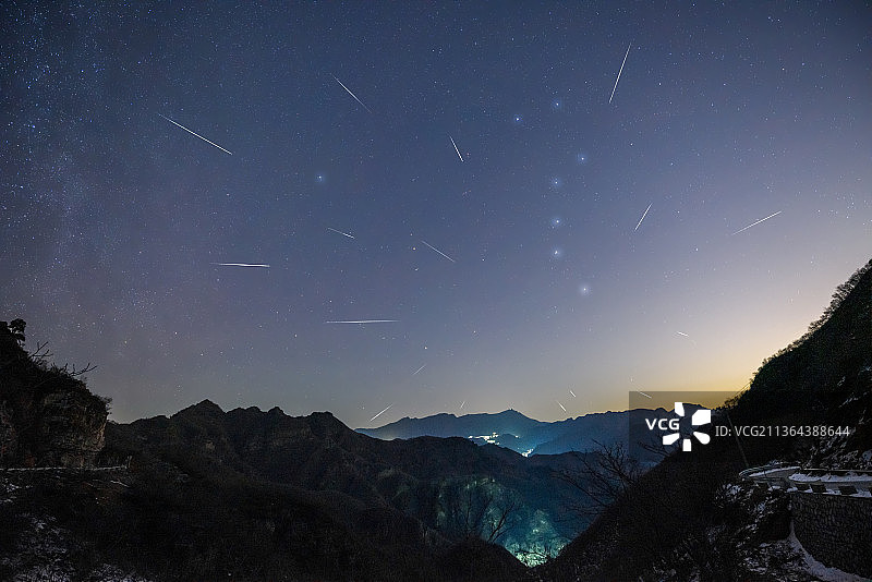 房山蒲洼象限仪座流星雨图片素材