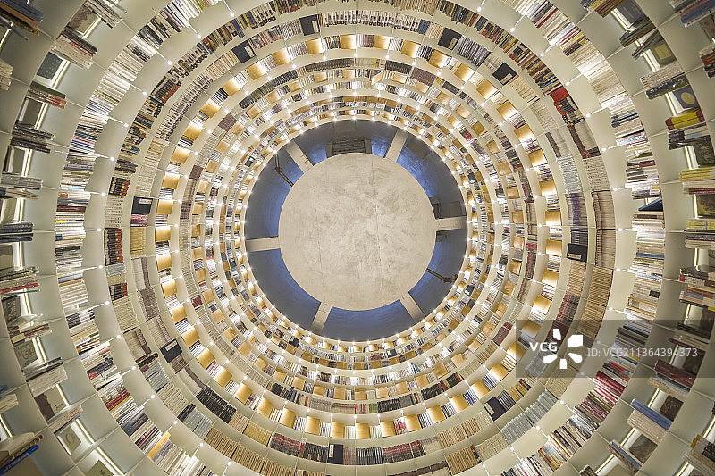 书店圆形房顶仰视图图片素材