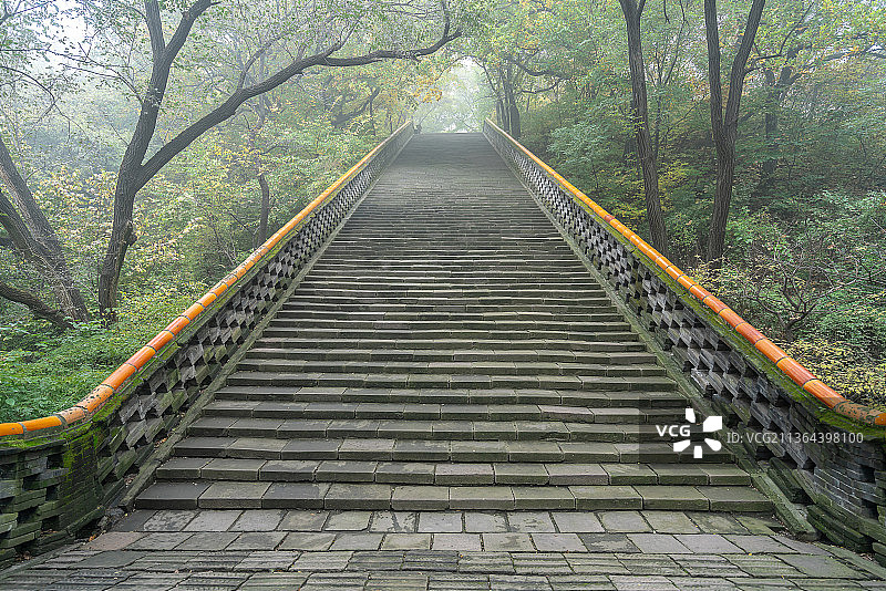 中国辽宁沈阳清福陵一百单八蹬图片素材