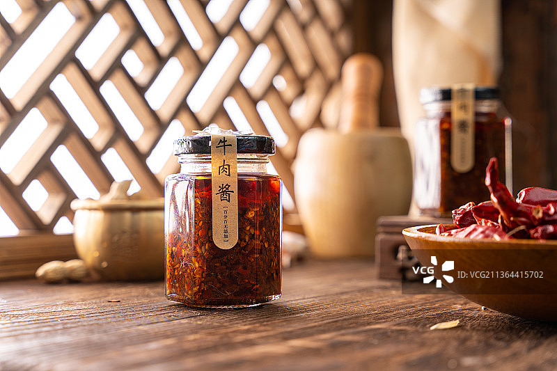 辣椒酱 牛肉酱 中国风 辣酱 酱料 辣椒 牛肉图片素材