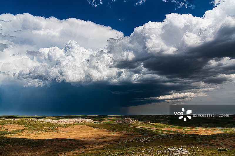 内布拉斯加州格林市的暴风雨和风景图片素材