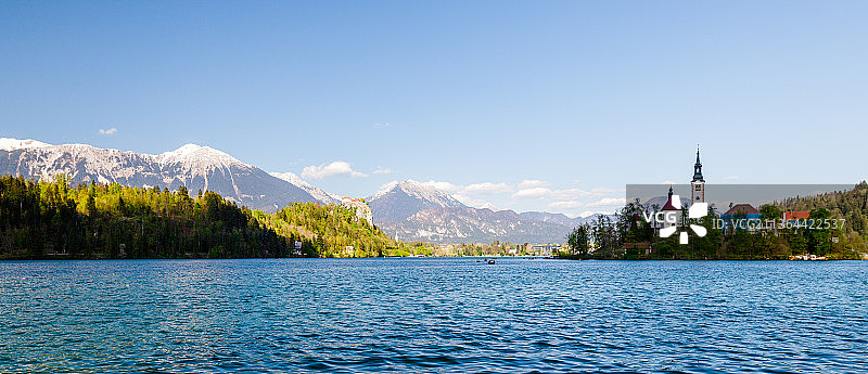 斯洛文尼亚布莱德湖山景图片素材