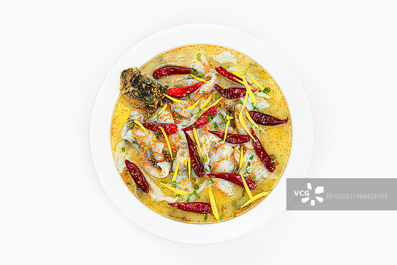 酸菜鱼 川菜 细节 美味 白底图 粤菜图片素材