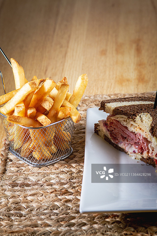 美国食品，桌上盘中食物特写图片素材