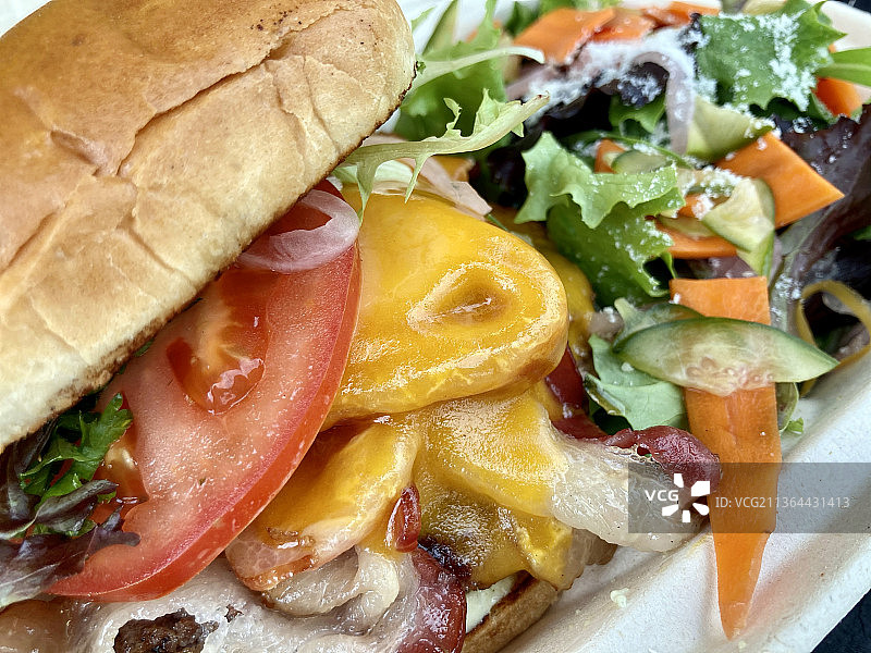 生菜汉堡：三明治特写图片素材