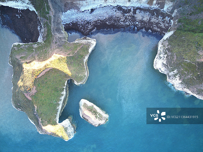 弗兰伯勒角、海景航拍 - 英国布里德灵顿图片素材