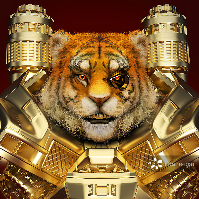 金虎年年-机械虎图片素材