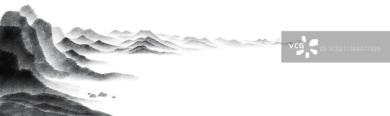 水墨山水风景背景插画图片素材