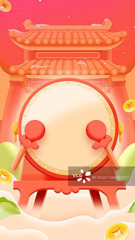 喜庆活动击鼓开始开工海报图片素材