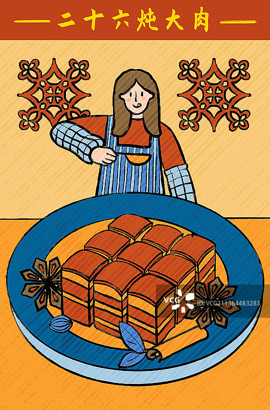 春节习俗—二十六炖大肉图片素材