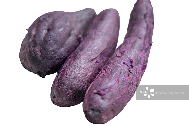 美食烹饪：蒸煮熟透的紫薯图片素材