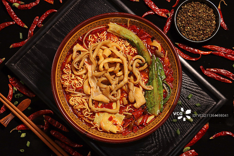 鸭肠火锅面图片素材
