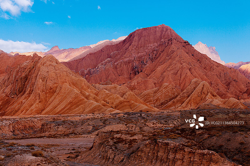 新疆火焰山。红杉石林，自然风光图片素材