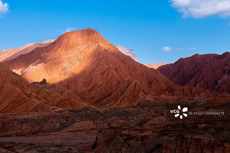 新疆火焰山。红杉石林，自然风光图片素材