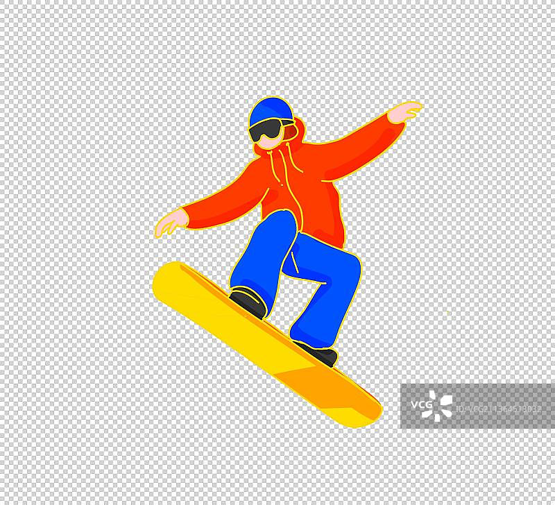 卡通漫画设计插画元素运动会滑雪图片素材