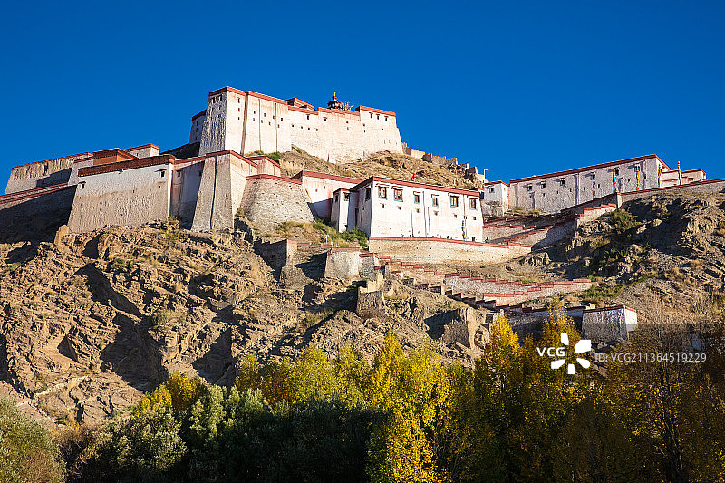 中国西藏日喀则江孜县宗山古堡图片素材