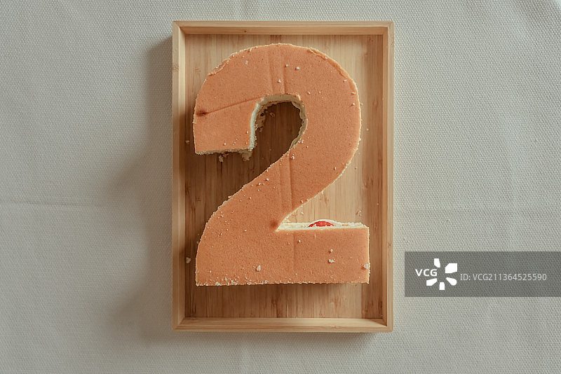 数字2奶油蛋糕图片素材