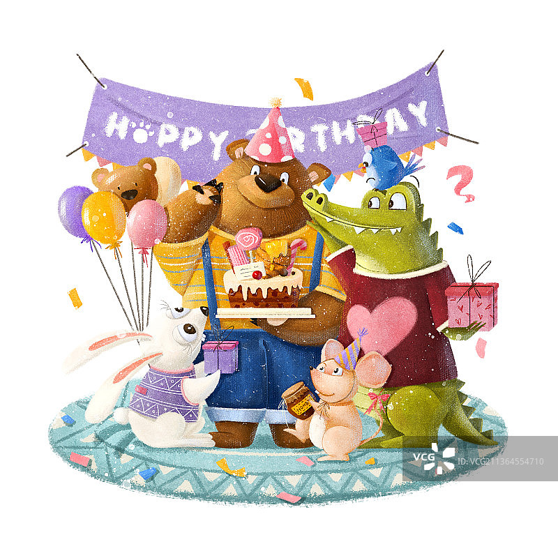 动物生日派对图片素材