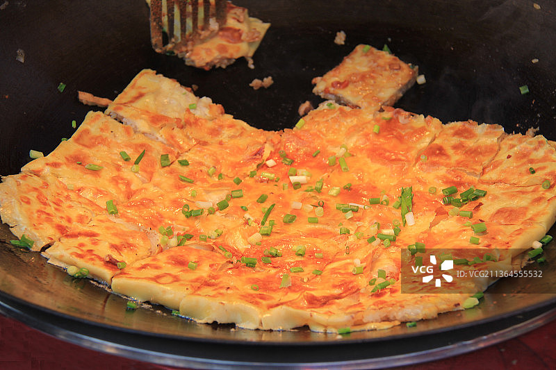 北京莲花池庙会小吃：武汉三鲜豆皮图片素材