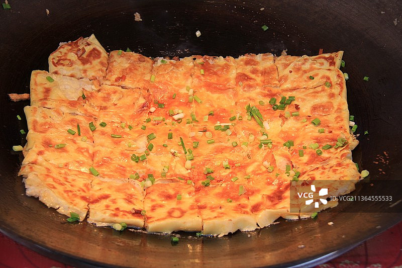 北京莲花池庙会小吃：武汉三鲜豆皮图片素材