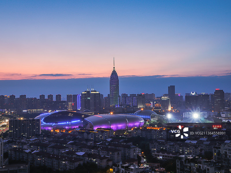 常州市新北区城市夜景图片素材