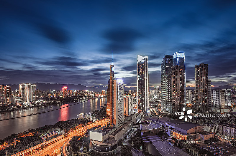 福州城市建筑夜景风光图片素材
