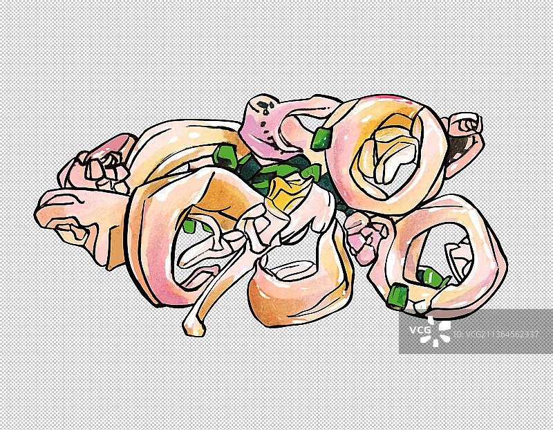 鱿鱼圈一组 新鲜海鲜水产品 美食食物餐饮菜单图片素材