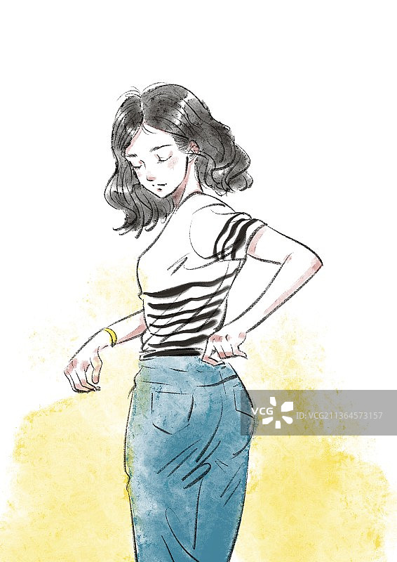 女孩插画图片素材
