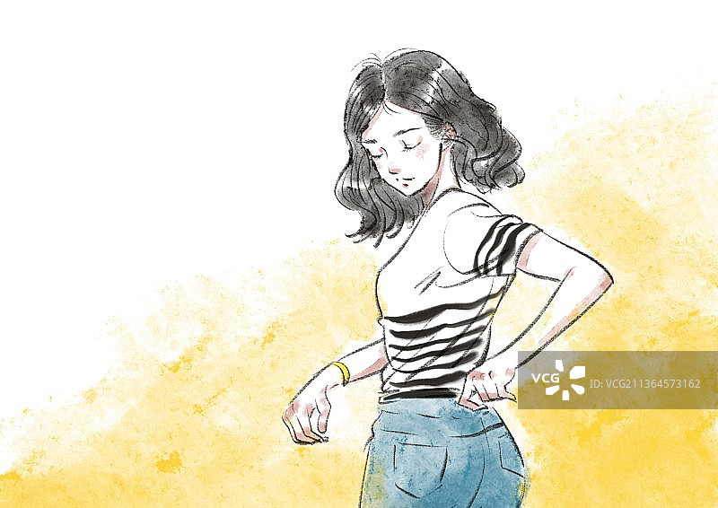 女孩插画图片素材