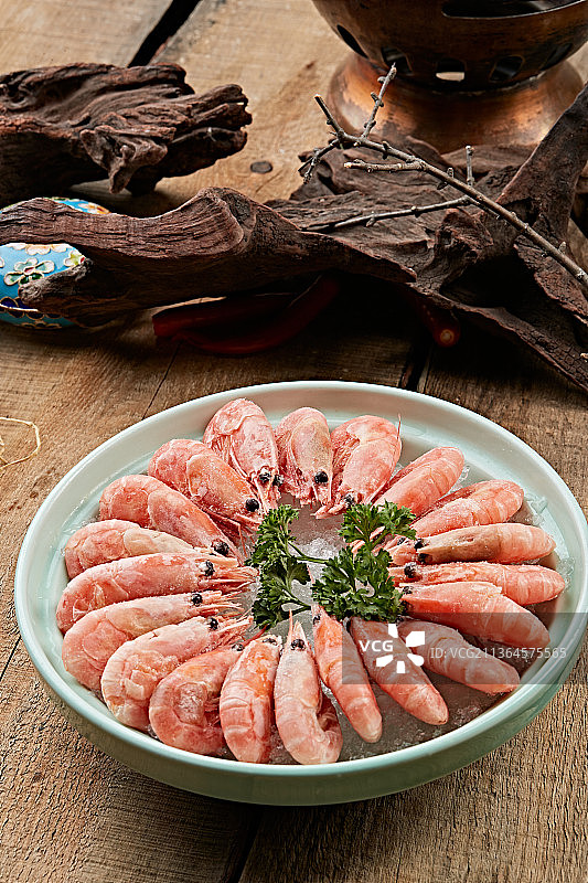 速冻新鲜北极甜虾图片素材