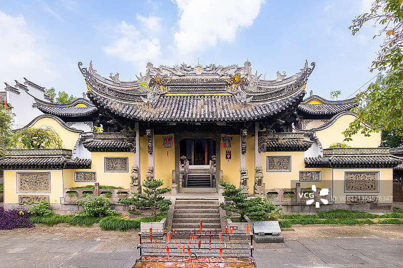 航拍诸暨西施故里景区图片素材