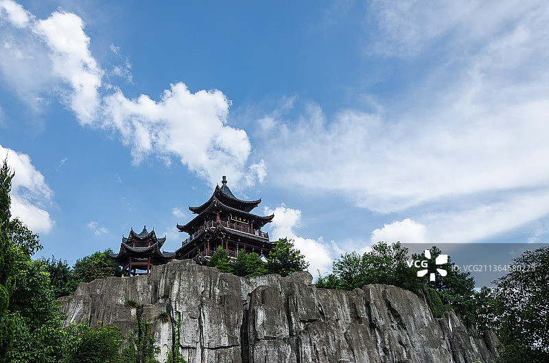 湖南衡阳回雁峰亭台楼阁图片素材