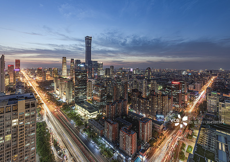 北京国贸城市建筑CBD夜景图片素材