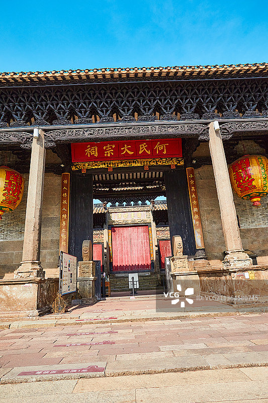 广州番禺旅游风景区沙湾古镇留耕堂何氏大宗祠图片素材