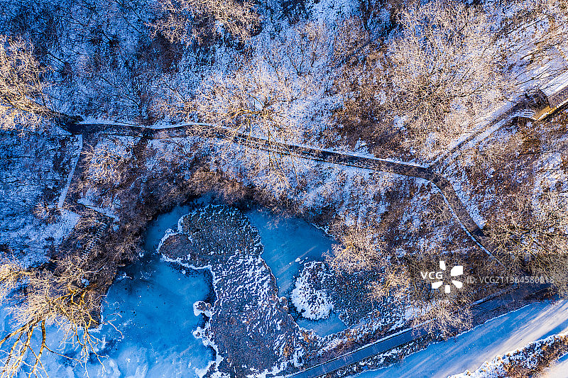 神农架大九湖湿地雾凇航拍图片素材