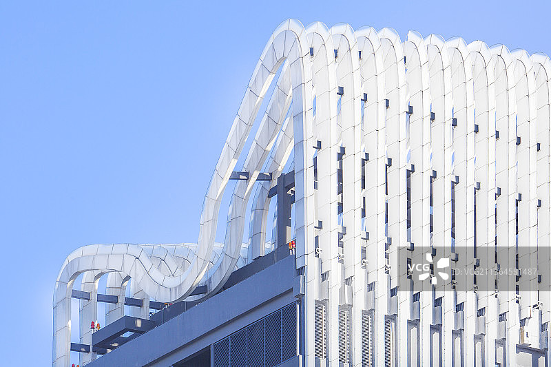 浅色流线型建筑结构图片素材