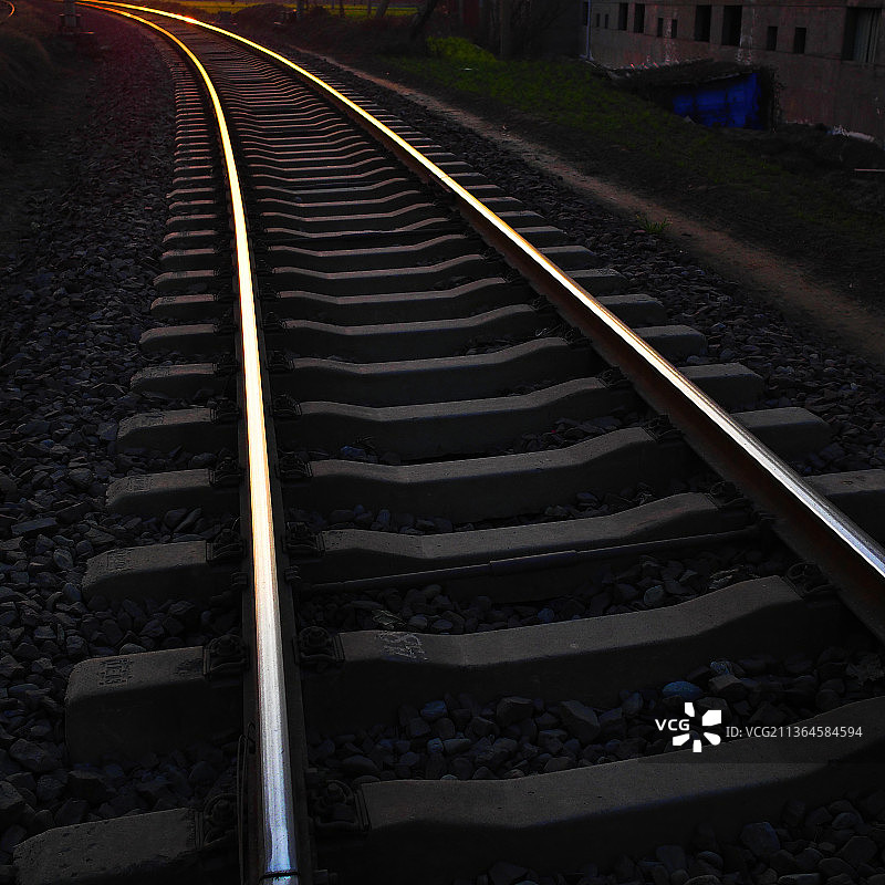 铁路 道轨 夕阳图片素材