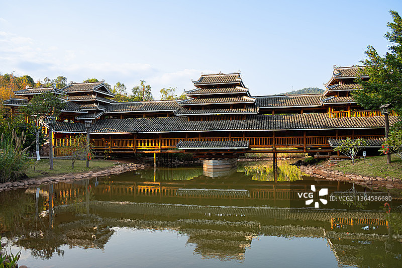 广西民族博物馆风雨桥图片素材