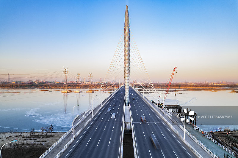 天津团泊新桥航拍风光图片素材