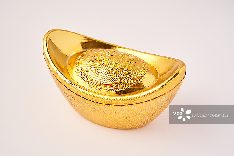 白色背景金元宝图片素材