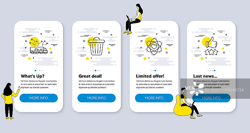 卡车运输等科技图标合集图片素材