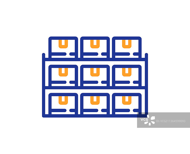 货架箱子线条图标仓库库存标志图片素材