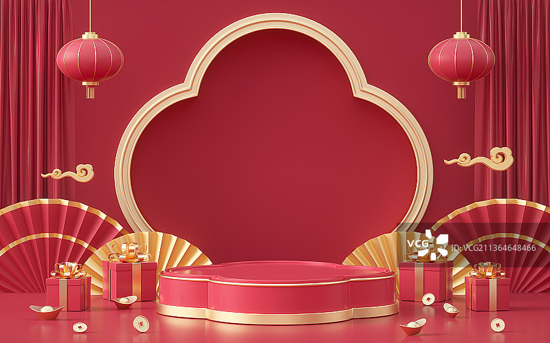 产品展台三维图形喜庆节日背景图片素材