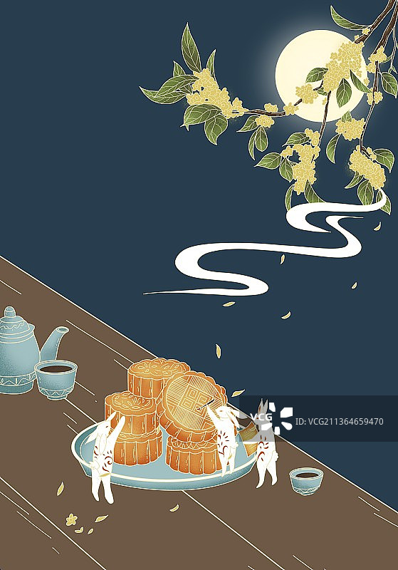 中秋插画之月饼图片素材