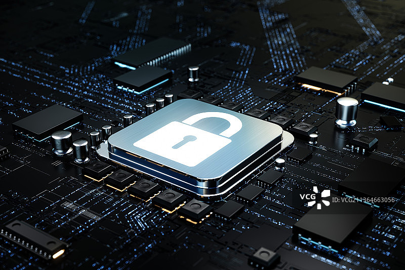3D芯片和安全保护图片素材